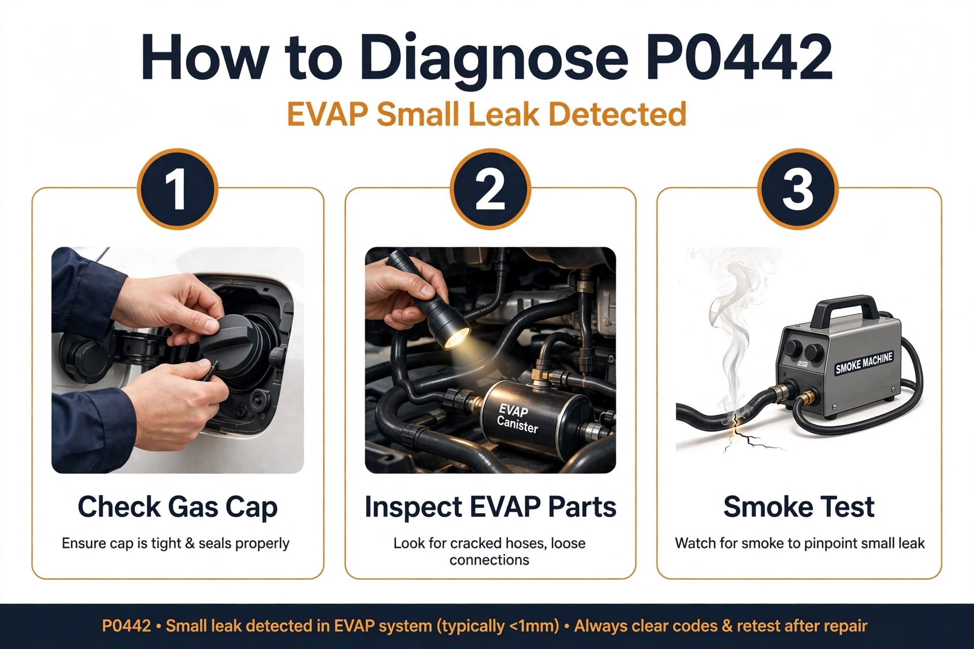 How to diagnose P0442 code