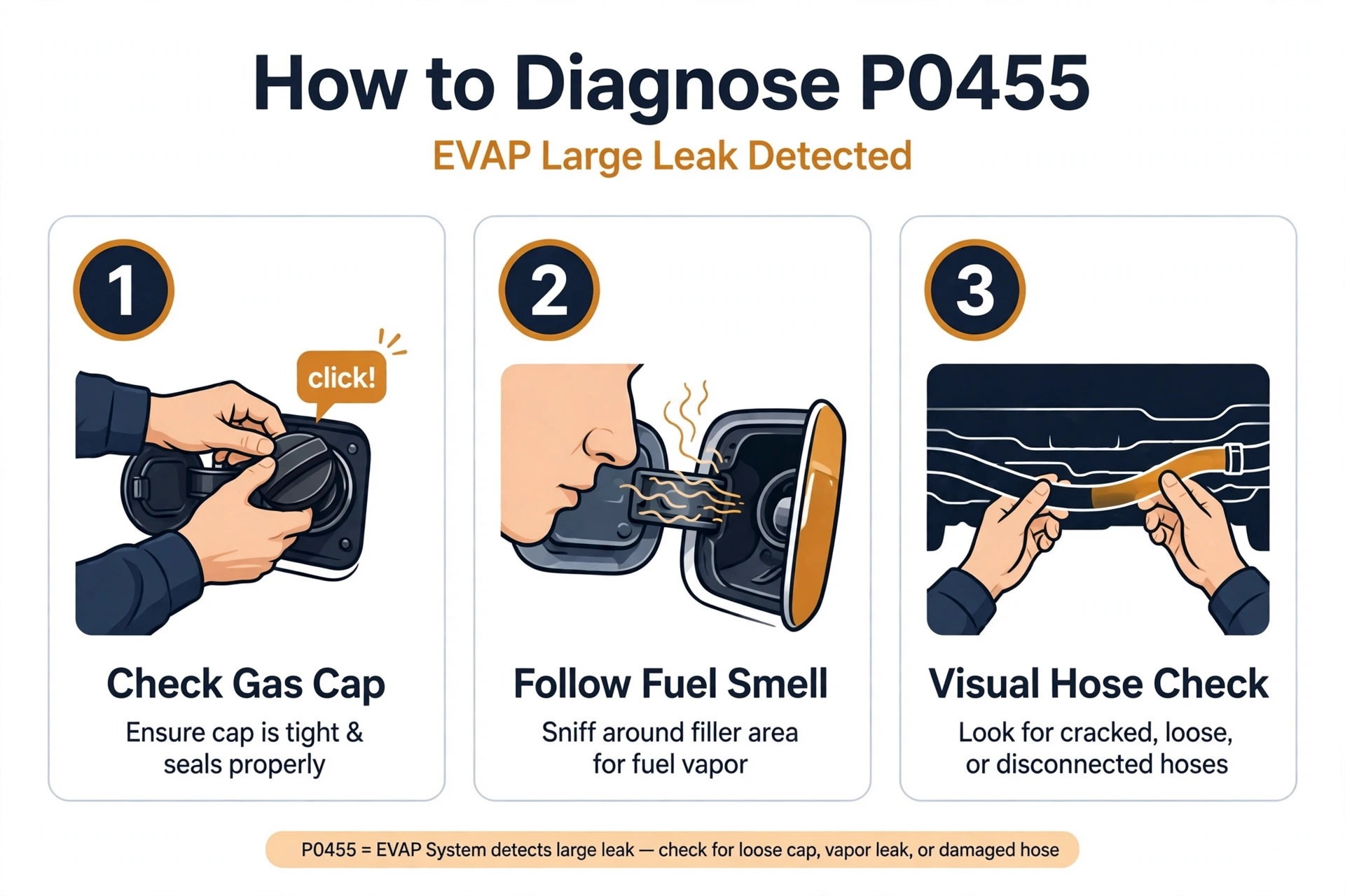 How to diagnose P0455 code
