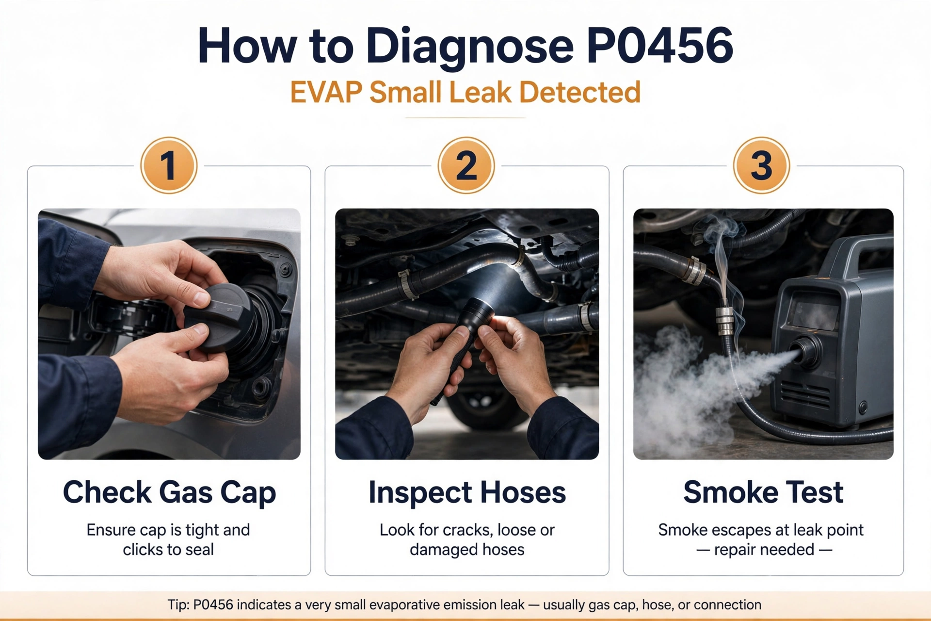 How to diagnose P0456 code