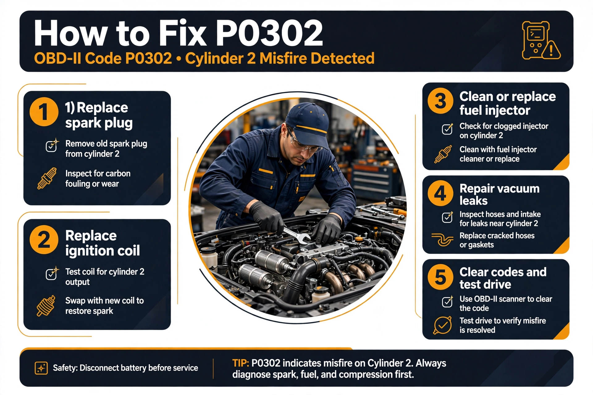 How to fix P0302 code