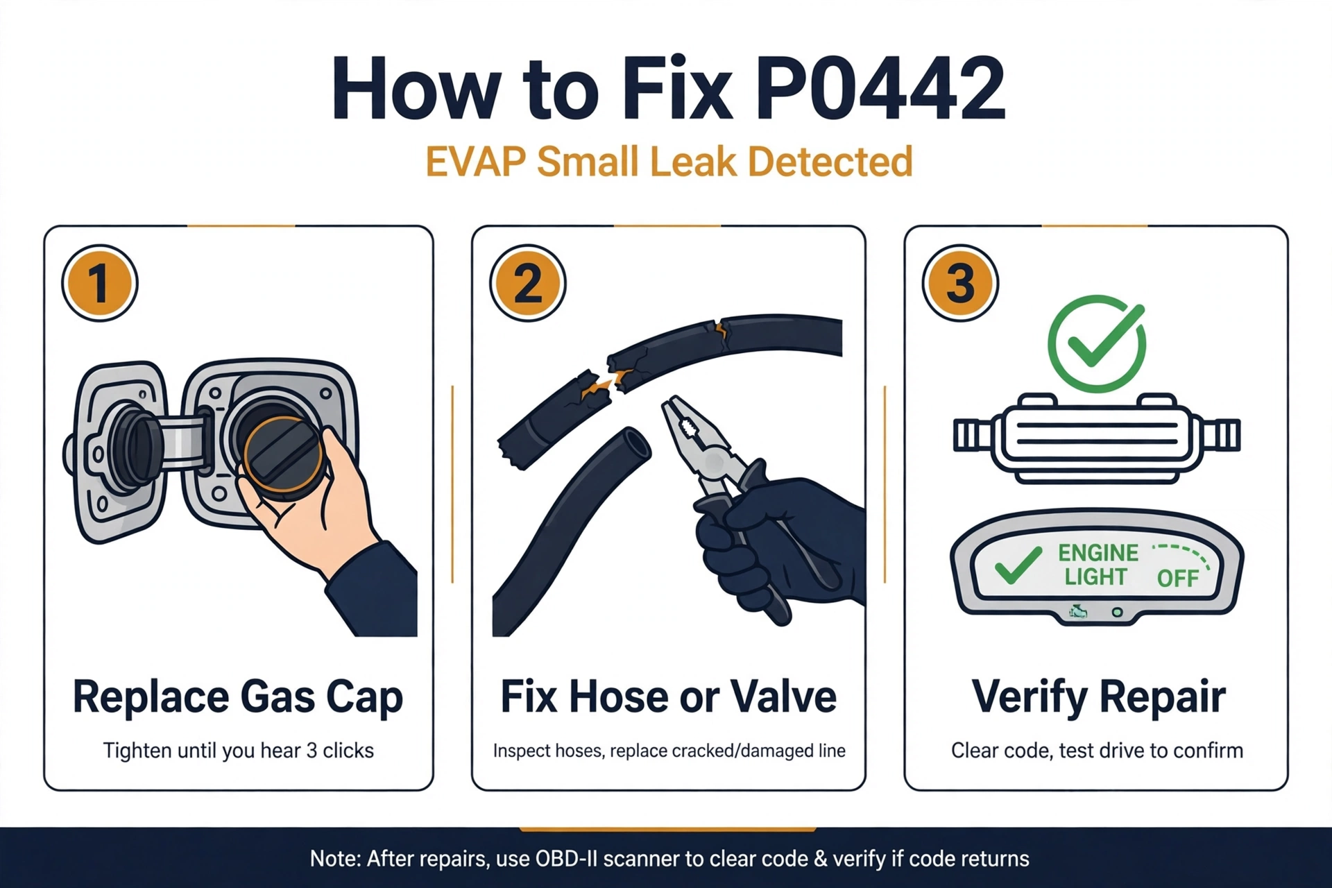 How to fix P0442 code