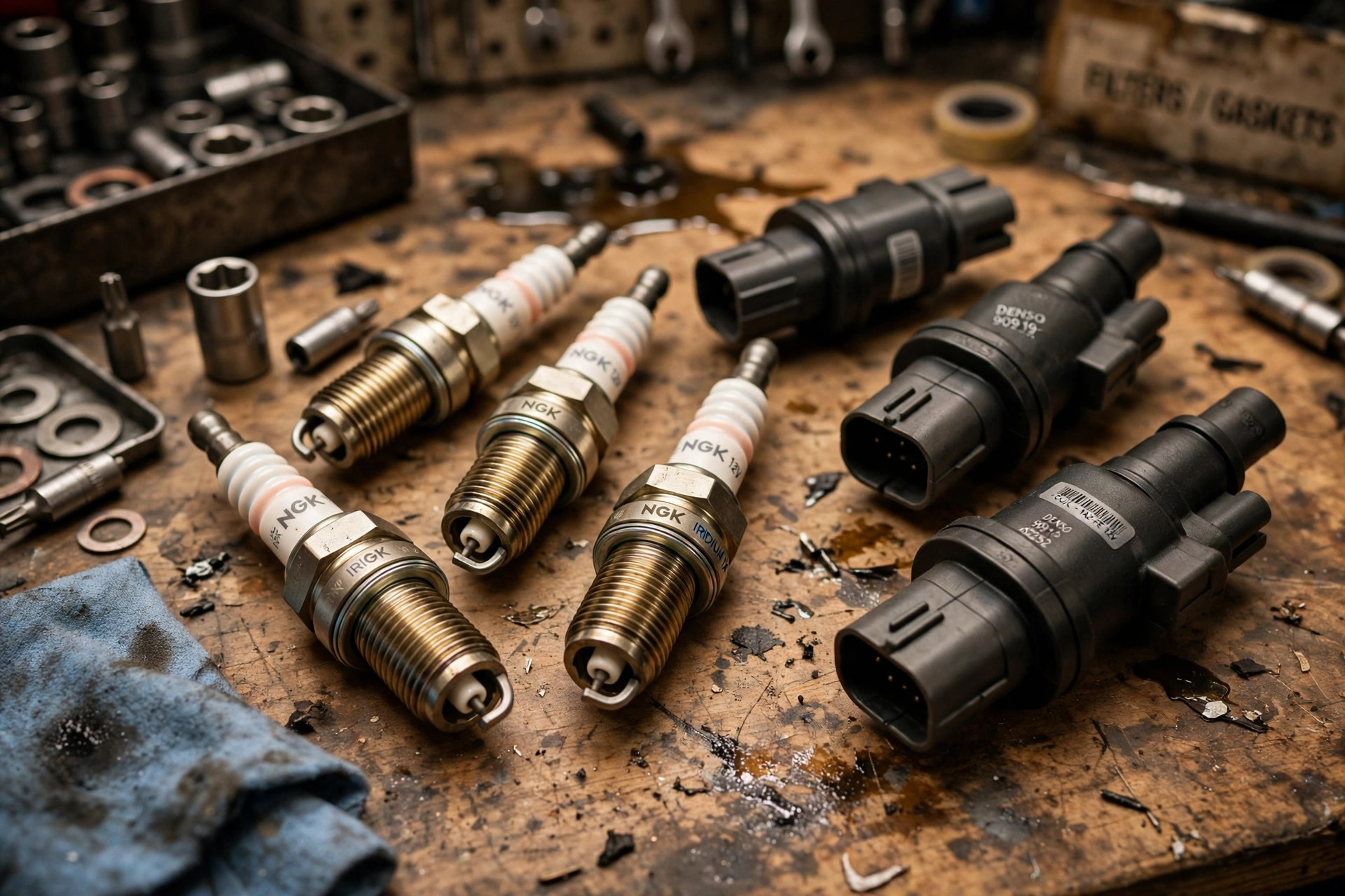 Spark plugs and ignition coils causing engine misfire trouble codes