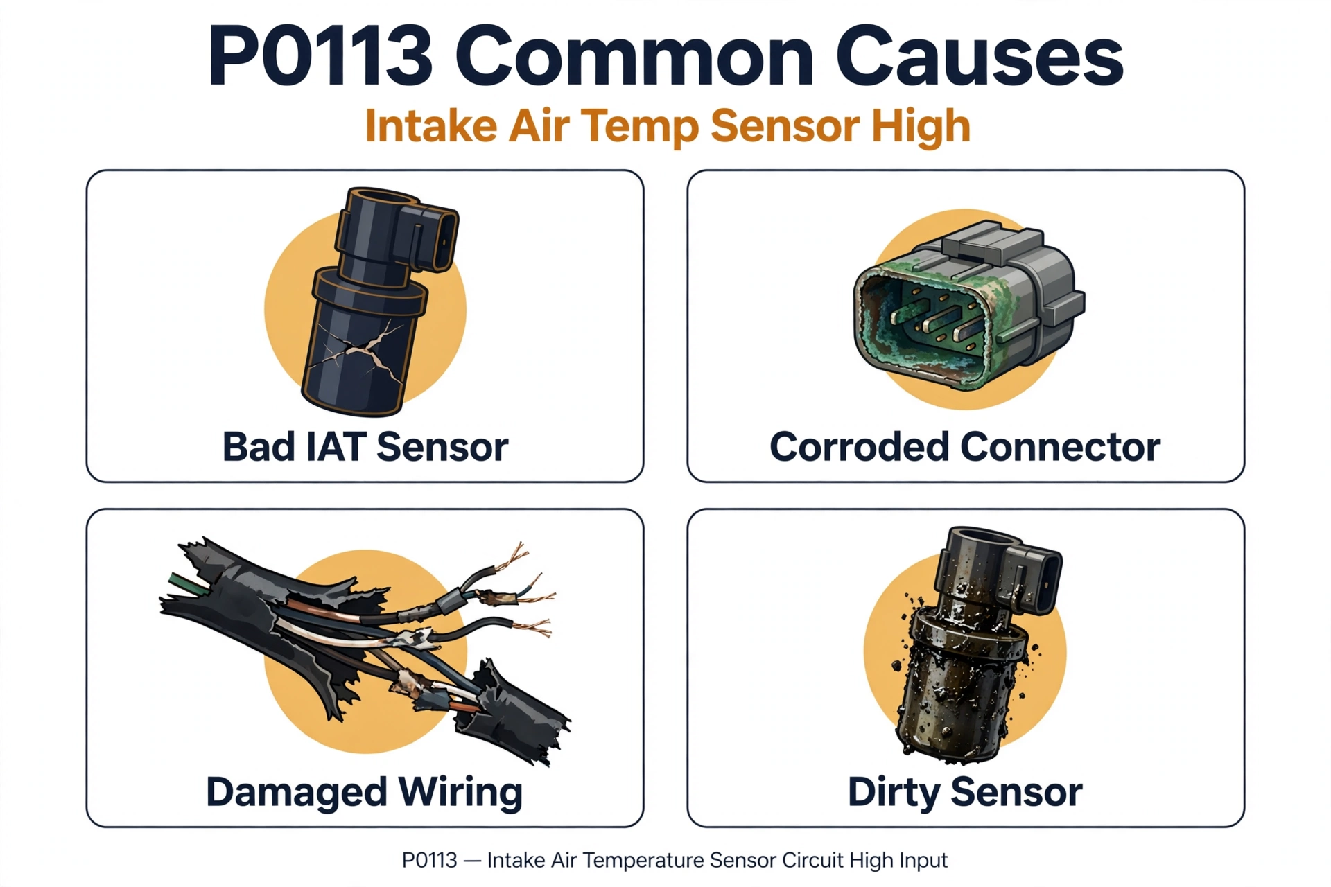 P0113 code common causes infographic