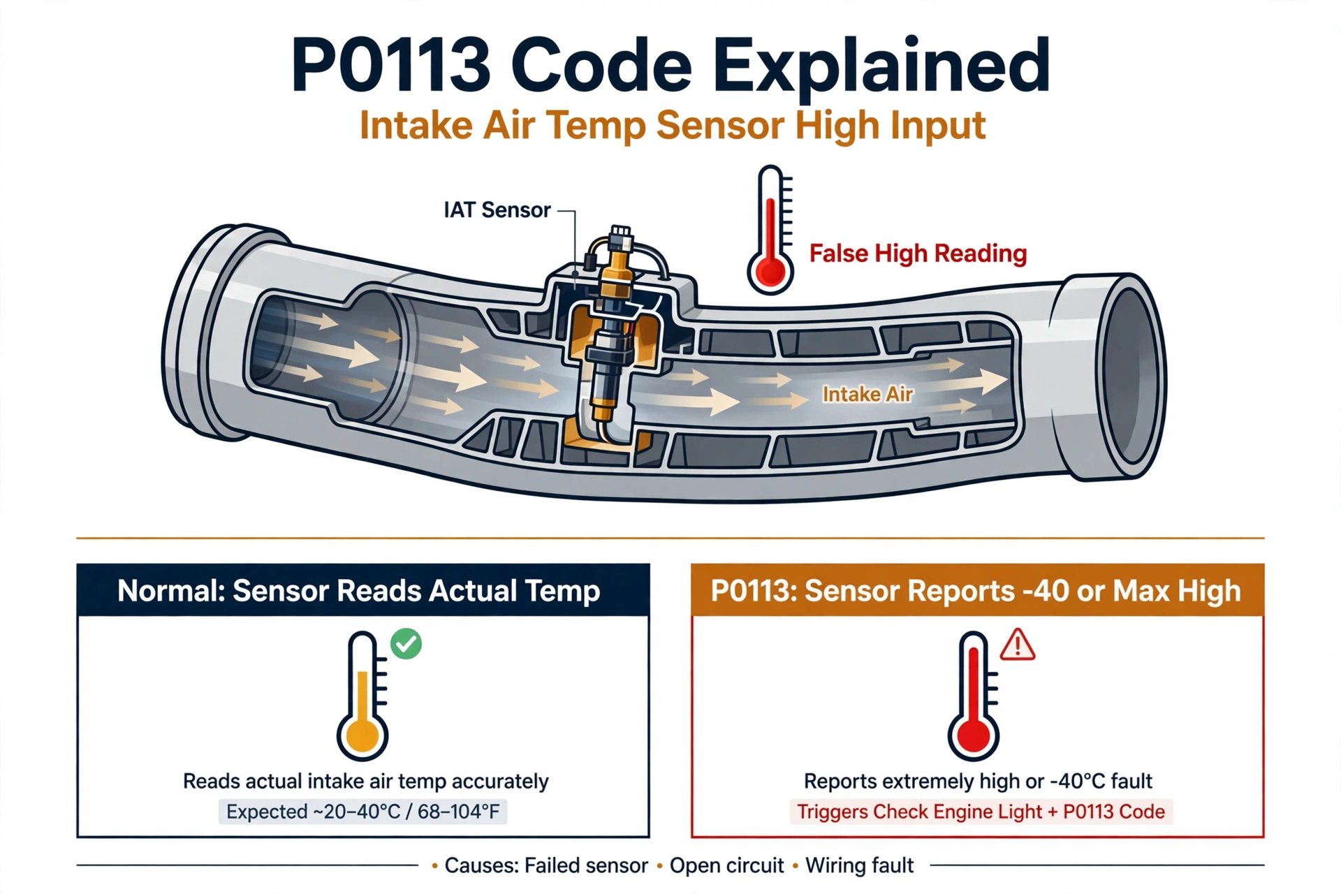 P0113 code explained - IAT sensor diagram