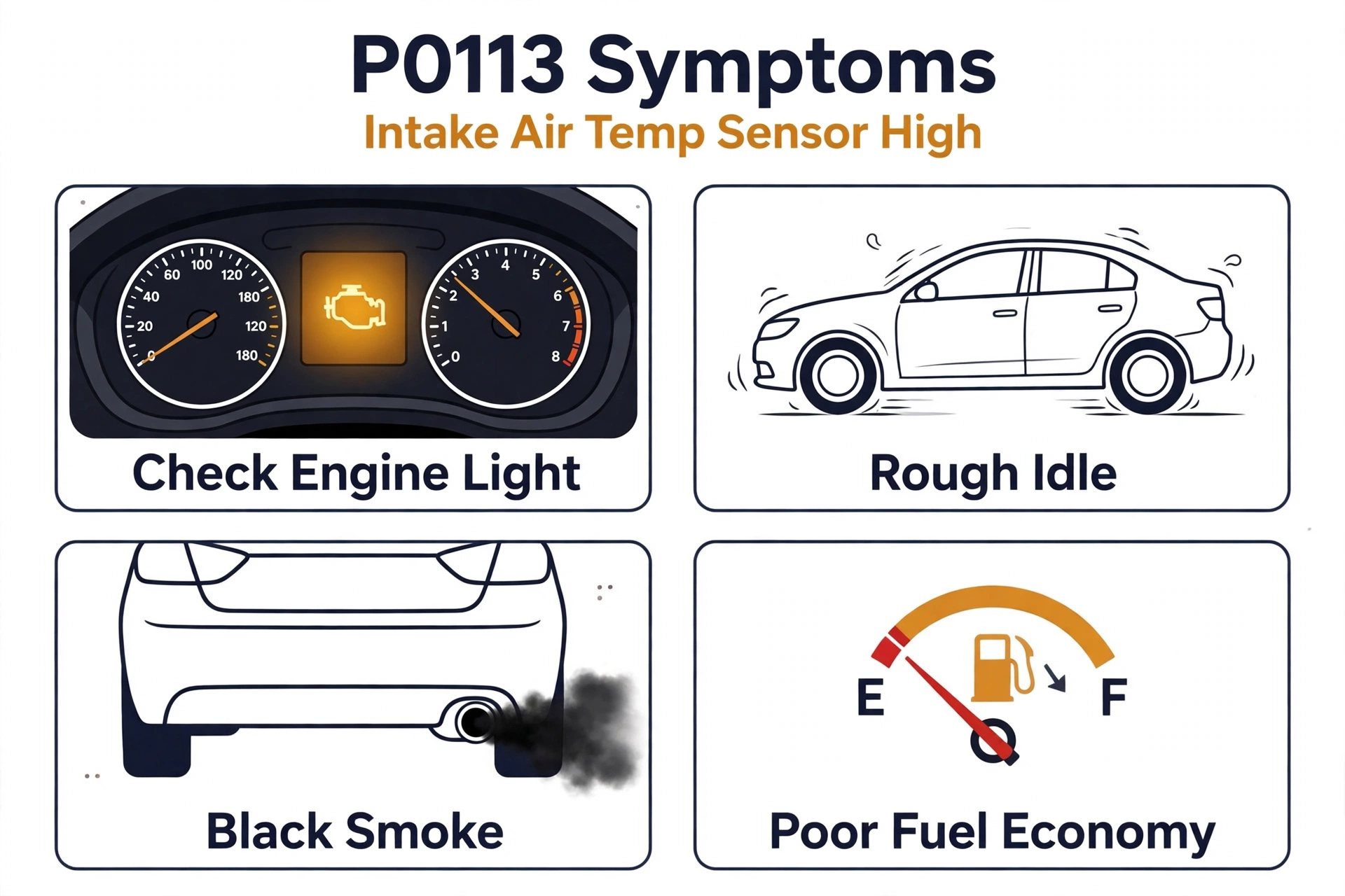 P0113 code symptoms infographic