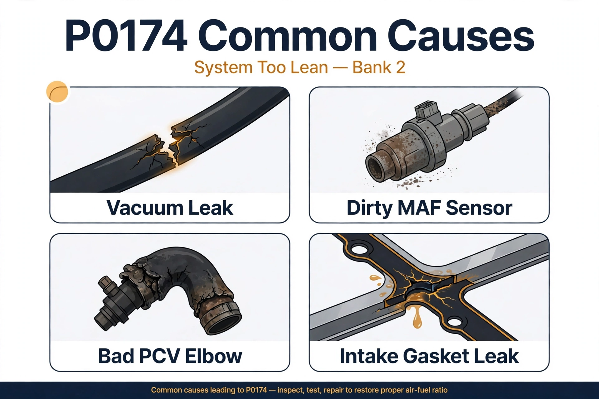 P0174 code common causes infographic