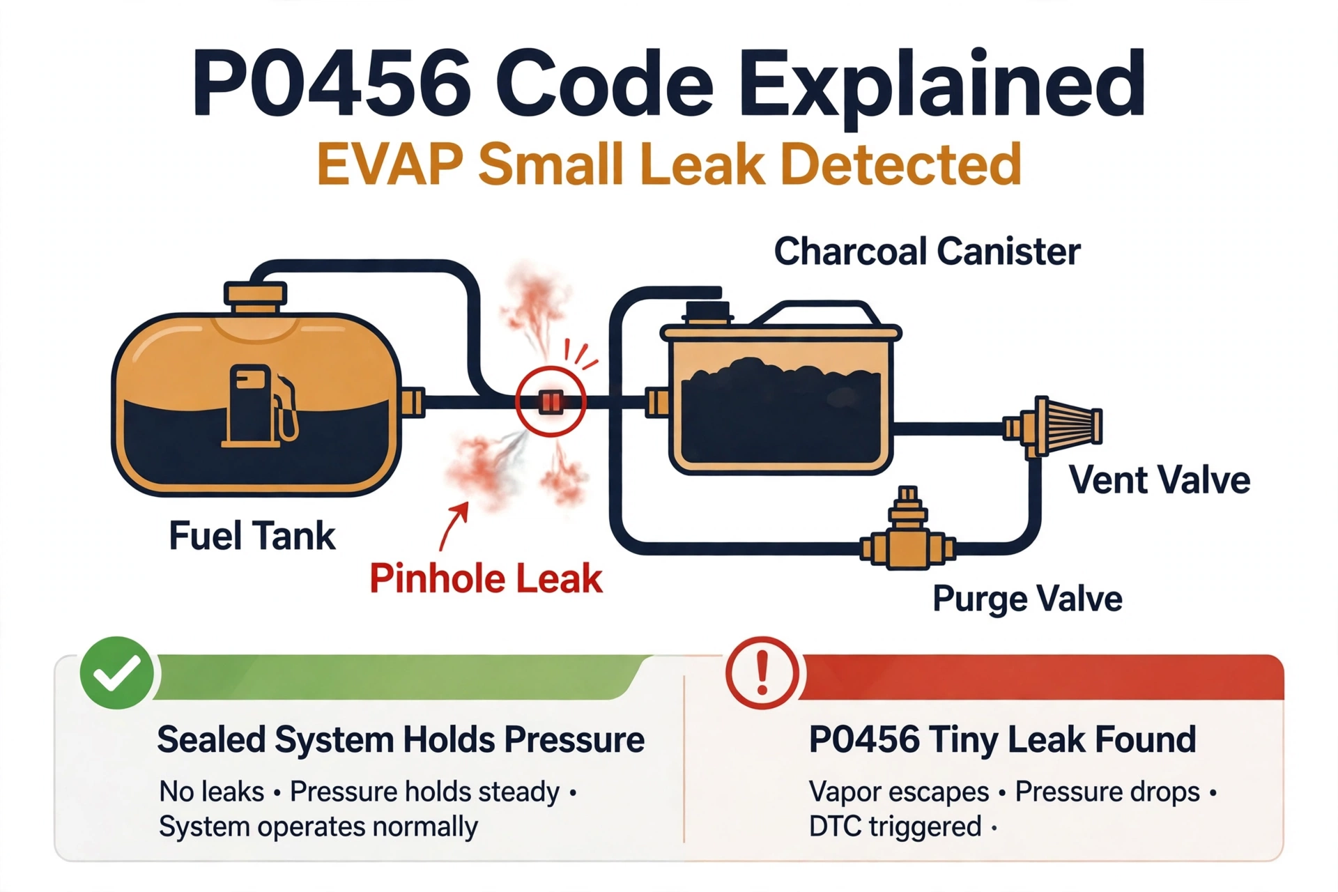 P0456 code explained - EVAP system diagram